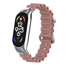 Per cinturino per orologio traspirante in silicone marino Xiaomi Mi Band 7 (rosa corallo)
