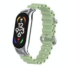 Per cinturino per orologio traspirante in silicone marino Xiaomi Mi Band 7 (verde chiaro)