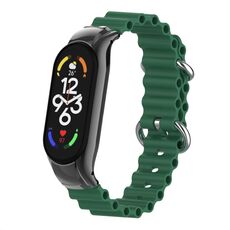 Per cinturino per orologio traspirante in silicone marino Xiaomi Mi Band 7 (verde militare)