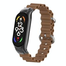 Per cinturino per orologio traspirante in silicone marino Xiaomi Mi Band 7 (marrone)