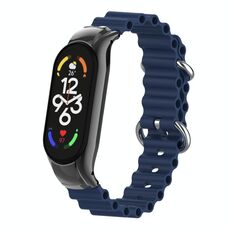Per cinturino per orologio traspirante in silicone marino Xiaomi Mi Band 7 (blu notte)
