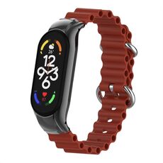 Per cinturino per orologio traspirante in silicone marino Xiaomi Mi Band 7 (rosso vino)