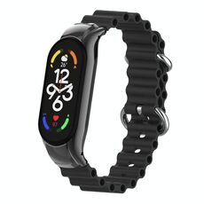 Per cinturino per orologio traspirante in silicone marino Xiaomi Mi Band 7 (nero)