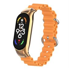 Per cinturino per orologio traspirante in silicone marino Xiaomi Mi Band 7 (papaia arancione)