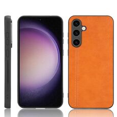 Per Samsung Galaxy S23 FE 5G Cucito Mucca Modello Pelle PC + PU + Custodia per telefono TPU (Arancione)