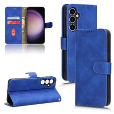 Per Samsung Galaxy S23 FE 5G Custodia per telefono in pelle con vibrazione magnetica Skin Feel (blu)