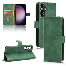 Per Samsung Galaxy S23 FE 5G Custodia per telefono in pelle con vibrazione magnetica Skin Feel (verde)