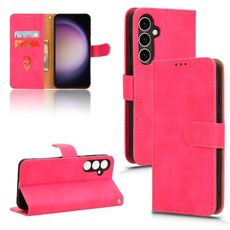 Per Samsung Galaxy S23 FE 5G Custodia per telefono in pelle con vibrazione magnetica Skin Feel (Rosa rossa)
