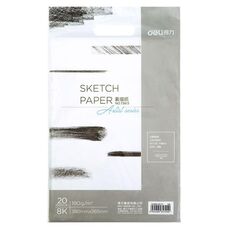 Deli 8K Carta da schizzo Carta da pittura Carta da schizzo artistica Copia dipinta a mano Carta da schizzo 20 fogli/confezione