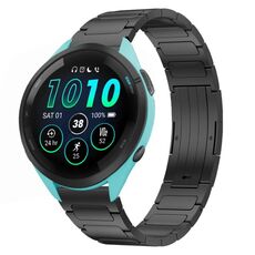 Per cinturino per orologio Garmin Forerunner 265 da 22 mm in lega di titanio a forma di I (nero)
