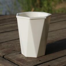 Vaso da fiori pigro a forma di diamante che assorbe automaticamente l'acqua Vaso di plastica per piante verdi 12 cm x 14 cm (bianco)