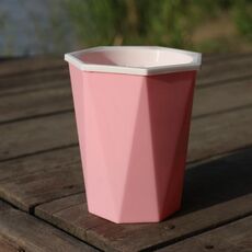 Vaso da fiori pigro a forma di diamante che assorbe automaticamente l'acqua Vaso di plastica per piante verdi 12 cm x 14 cm (rosa)