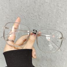 Occhiali da vista retrò letterari anti-luce blu Montatura per occhiali con lenti piatte e montatura poligonale leggera (grigio opaco)