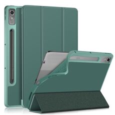 Per Lenovo Tab P12 12.7 2023 Custodia per tablet in pelle TPU intelligente a 3 pieghe (verde scuro)
