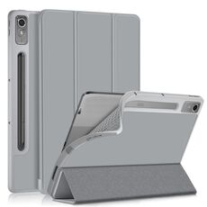 Per Lenovo Tab P12 12.7 2023 Custodia per tablet in pelle TPU intelligente a 3 pieghe (grigio)
