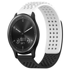 Per cinturino in silicone traspirante con punti 3D GarminMove Trend da 20 mm (bianco + nero)