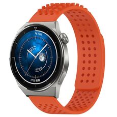 Per Huawei Watch GT3 Pro 43mm Fori 20mm Cinturino in silicone traspirante con punti 3D (arancione)