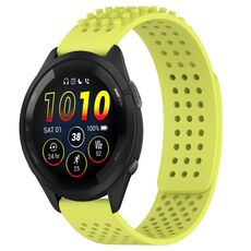Per cinturino in silicone traspirante con punti 3D per Garmin Forerunner 265, fori da 22 mm (verde lime)