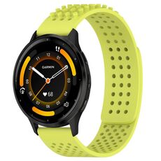 Per cinturino in silicone traspirante con punti 3D Garmin Venu 3, fori da 22 mm (verde lime)