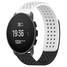 Per cinturino in silicone traspirante con punti 3D SUUNTO 9 Peak Pro da 22 mm (bianco + nero)