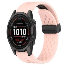 Per cinturino in silicone Garmin Epix Pro 42mm 20mm con foro fibbia pieghevole (rosa)