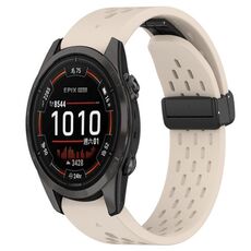 Per cinturino in silicone Garmin Epix Pro 42mm 20mm con foro fibbia pieghevole (colore Starlight)