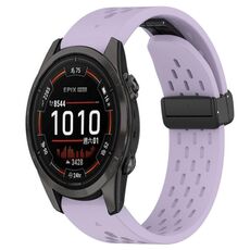 Per cinturino in silicone Garmin Epix Pro 42mm 20mm con foro fibbia pieghevole (viola)