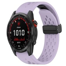 Per cinturino in silicone Garmin Fenix 7S Solar da 20 mm con foro per fibbia pieghevole (viola)