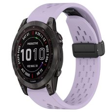 Per cinturino in silicone Garmin Fenix 7S Sapphire Solar da 20 mm con foro per fibbia pieghevole (viola)