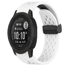 Per cinturino in silicone con foro per fibbia pieghevole Garmin Instinct 2S da 20 mm (bianco)