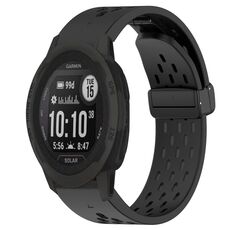 Per cinturino in silicone con foro per fibbia pieghevole Garmin Instinct 2S da 20 mm (nero)