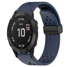 Per cinturino in silicone Garmin Fenix ​​6S Pro da 20 mm con foro per fibbia pieghevole (blu notte)