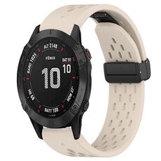 Per cinturino in silicone Garmin Fenix ​​6S Pro da 20 mm con foro per fibbia pieghevole (colore Starlight)