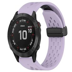 Per cinturino in silicone Garmin Fenix ​​6S Pro da 20 mm con foro per fibbia pieghevole (viola)