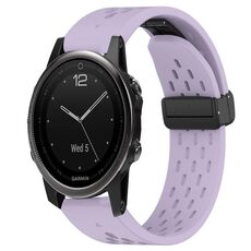 Per cinturino in silicone con foro per fibbia pieghevole Garmin Fenix 5S da 20 mm (viola)