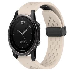 Per cinturino in silicone Garmin Fenix ​​5S Plus da 20 mm con foro per fibbia pieghevole (colore Starlight)