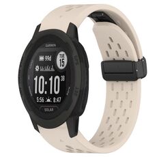Per cinturino in silicone con foro per fibbia pieghevole Garmin Instinct 2 Solar da 22 mm (colore Starlight)