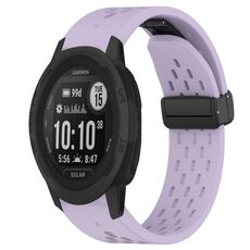 Per cinturino in silicone con foro per fibbia pieghevole Garmin Instinct 2 Solar da 22 mm (viola)