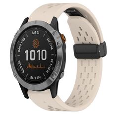 Per cinturino in silicone con foro per fibbia pieghevole Garmin Fenix 7 da 22 mm (colore Starlight)