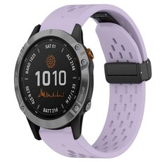 Per cinturino in silicone con foro per fibbia pieghevole Garmin Fenix 7 da 22 mm (viola)