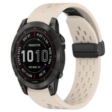 Per cinturino in silicone con foro per fibbia pieghevole Garmin Fenix 7 Sapphire Solar da 22 mm (colore Starlight)