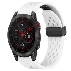 Per cinturino in silicone con foro per fibbia pieghevole Garmin Epix Gen 2 da 22 mm (bianco)