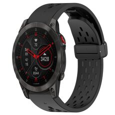 Per cinturino in silicone Garmin Epix Gen 2 da 22 mm con foro per fibbia pieghevole (nero)