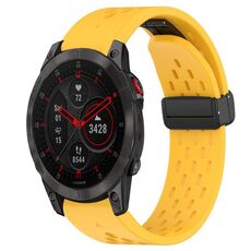 Per cinturino in silicone con foro per fibbia pieghevole Garmin Epix Gen 2 da 22 mm (giallo)