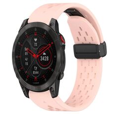 Per cinturino in silicone Garmin Epix Gen 2 da 22 mm con foro per fibbia pieghevole (rosa)