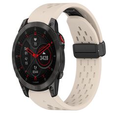 Per cinturino in silicone con foro per fibbia pieghevole Garmin Epix Gen 2 da 22 mm (colore Starlight)