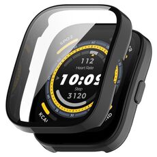 Per Amazfit Bip 5 Custodia protettiva per orologio con pellicola temperata integrata per PC (nera)