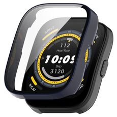Custodia protettiva per orologio PC integrata con pellicola temperata per Amazfit Bip 5 (blu)