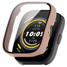 Per Amazfit Bip 5 Custodia protettiva per orologio con pellicola temperata integrata per PC (rosa)