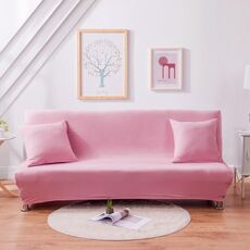 Copridivano letto elasticizzato senza braccioli Copridivano letto pieghevole all-inclusive, misura: S per divano 120-155 cm (rosa)